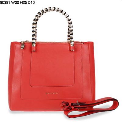 Most Popular Handle Bag Bvlgari Serpenti Two Snake Body Type Handle Straps Leather Watermelon Red 