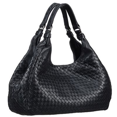 Bottega Veneta 125787V00168175 Campana Black Nappa Leather Hobo Bag For Womens 