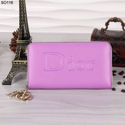 Timeless Pieces Dior Purple Zip Around Leather Wallet Gold Plated D.I.O.R Charm 12 Card Slots 