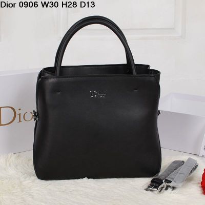 Women's Classic Black Large Calfskin Leather Top Handle Silver Hardware Clone Tote Bag 