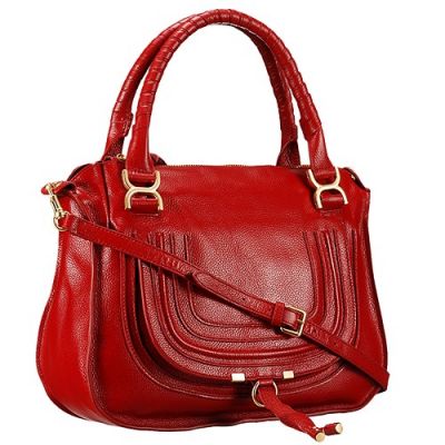 Hot Selling Dark Red Women's Chloe Marcie Crossbody Bag Gold Hardware 