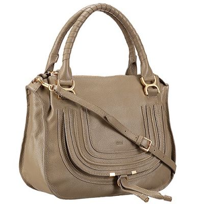 Chloe Marcie Satchel Grey Leather Ladies Cline Crossbody Bag Bag Adjustable Strap 