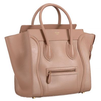 Celine Luggage Mini Street Style Ladies Camel Smooth Leather Handbag Top Handle 