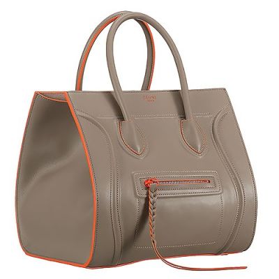 Celine Popular Orange Trims Luggage Phantom Female Leather Grey Tote Online