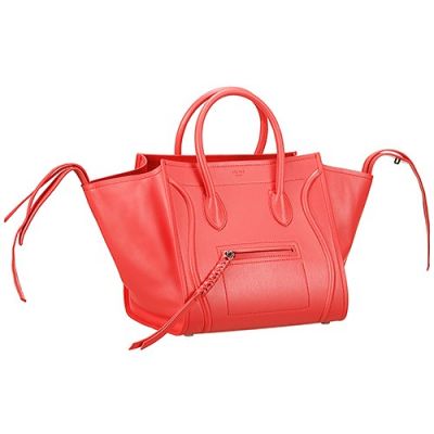 Celine Luggage Phantom Party Style Medium Red Clone Tote Bag For Women