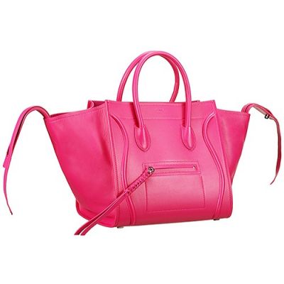 Celine Phantom Romentic Rose Red Girls Street Fashion Medium Luggage Tote Bag 