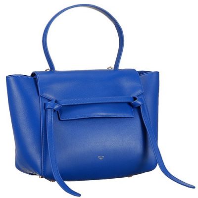 Good Reviews Ladies Celine Belt Leather Blue Tote Bag For Sale Online 