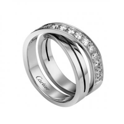 Etincelle De Cartier Ring Cross Enwind Diamonds 925 Silver Wedding Gift Lady UK For Sale B4095800