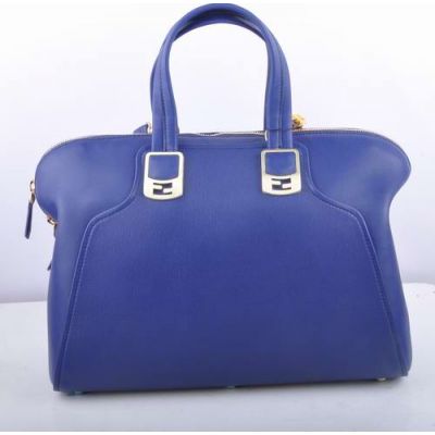 Good Price Femdi Chameleon Blue Ferrari Leather Silver Buckle Ladies Top Handle Zipper Shoulder Bag Spring 
