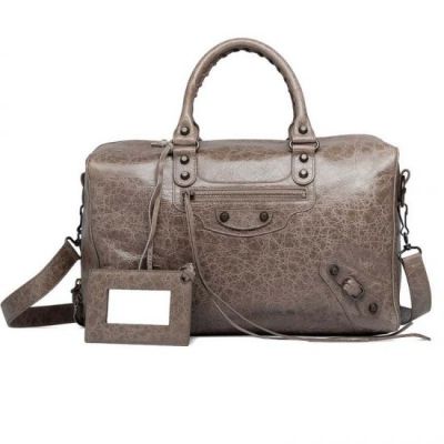 Latest Balenciaga Classic Polly Gris Poiver Leather Totes Aged Studs Leather Tassel Ladies Handbag Online 