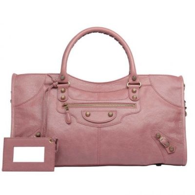 Fashion Rose Gold Studs Balenciaga Giant 12 Part time Zipper Pocket Womens Rose Bruyere Handbag Sale Online 