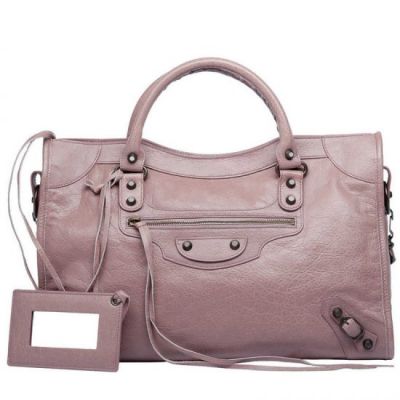 Balenciaga Classic City Top Handle Leather Tassel Golden Studs  Purple Handbag For Ladies Online 