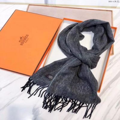 Hermes Grey Cashmere Scarves Herringbone Tassels Wraps 2017 Prices For Sale UK Couple Style Autumn & Winter