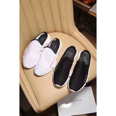 Balenciaga Fake Slip-on White/Black Breathable Neat Stitching Loafers Light Weight Summer New Style