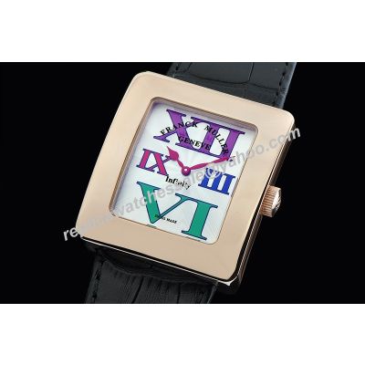 Ladies Franck Muller Infinity Reka 18k Rose Gold Case Quartz 35mm Wristwatch 