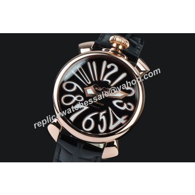Gaga Milano Manuale Black Style Quartz NO Diamond 48mm Cheap  Watch