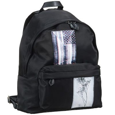 Best  Designer Givenchy  Black Canvas Front Zipper Pocket Backpack With Two Printed Patterns