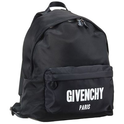 Most Popular  Givenchy Front Logo Black Canvas Backpack With Double Pull Zipper