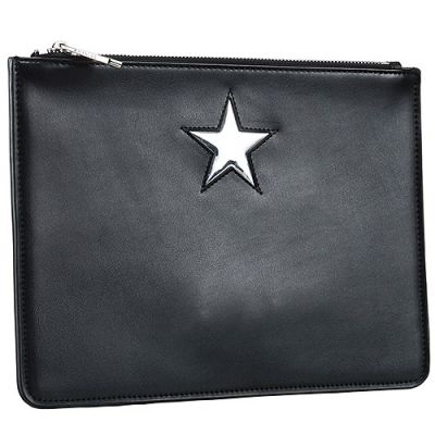 Most Popular Givenchy Popular Printed Star Pattern Black Leather Pouch Bag For Women