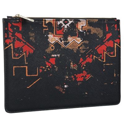 High Quality Givenchy Lady Fashion Printed Red And Black Patterns Leather Pouch Bag