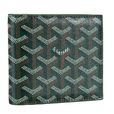 Reputable Goyard Victoire Black Green Leather Card Holder Pocket Replica