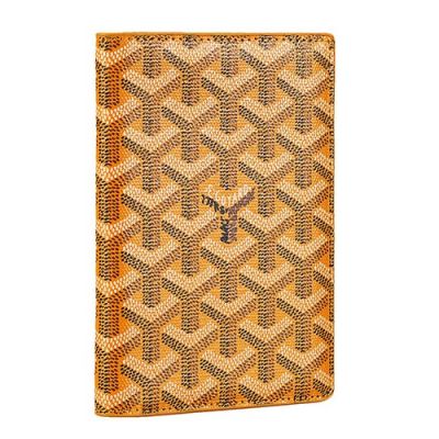 Flawless Goyard St Pierre Yellow Leather Passport Cover For Women Online Store