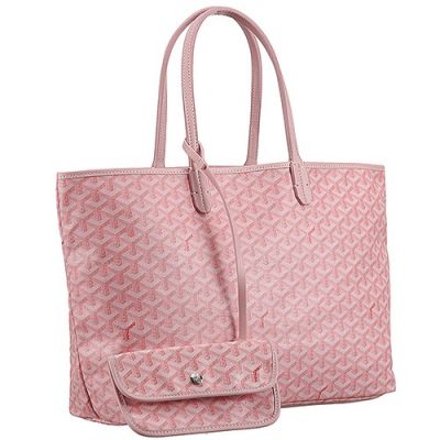 Popular Goyard Saint Louis Tote Handbag Pink Leather Chevron Trimming  Online