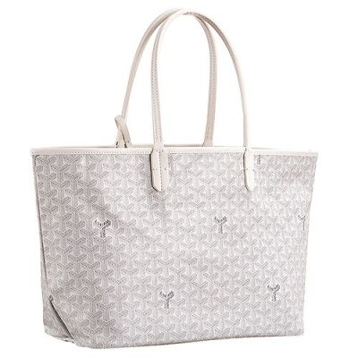 Quality Goyard Saint Louis Tote Bag Leather White Chevron Embossed For Girls Shop Online