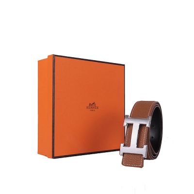 Hermes In Light Coffee Calf Leather Guy Belt With Silver Logo Pin Buckle 2017 Price 