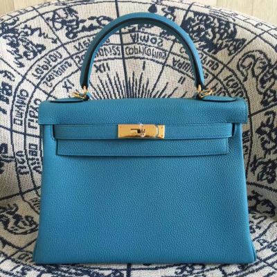 Hermes Kelly Latest Collection Togo Leather Golden Lock Female Flap Tote Bag 28CM  