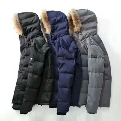 Hot Selling Burberry Fur Trimming Check Detail Mens Winter Thicken Water-Proof Down-filled Parka Black/Blue/Gray
