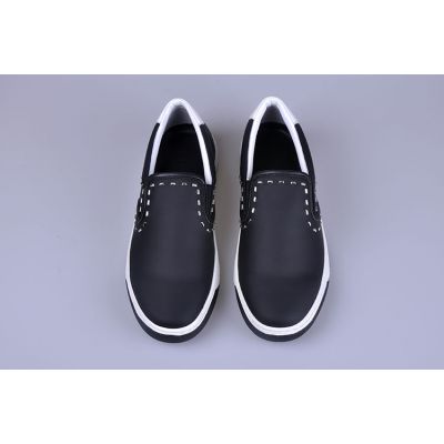 All The Rage Fendi Bi-colour Rubber Outsole Guy Dark Blue Calfskin Leather Loafers With Silver Rivets 