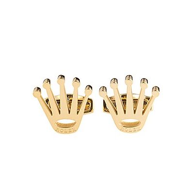 Latest Style Rolex Logo Shape Gold Plated Delicate Cufflinks For Formal Occasions