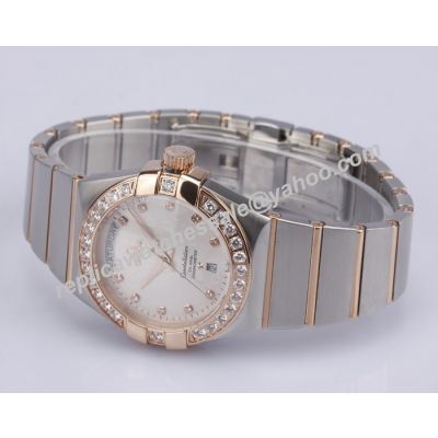 Omega Constellation Diamond Scale White Face Women's  No Date Watch 