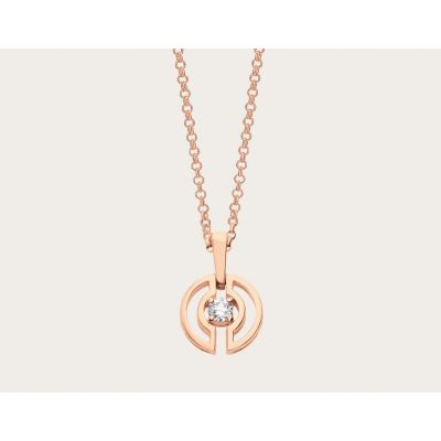 Bulgari Parentesi With Pink Gold / White Gold Chain Pendent And Central Diamonds Necklace 354605 CL858302/354311 CL858152