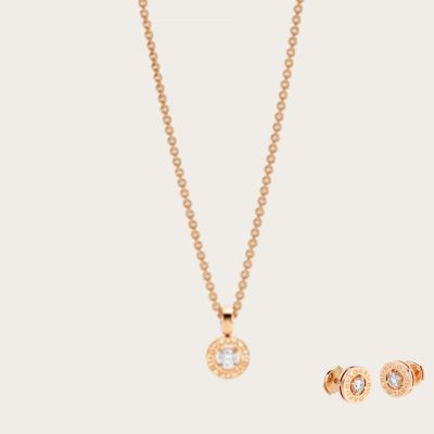 Nice Price Vintage Bvlgari Bvlgari Designed Diamonds Pendant Jewels Necklace & Earrings Packing USA 340017 CL853337 347981 OR856309
