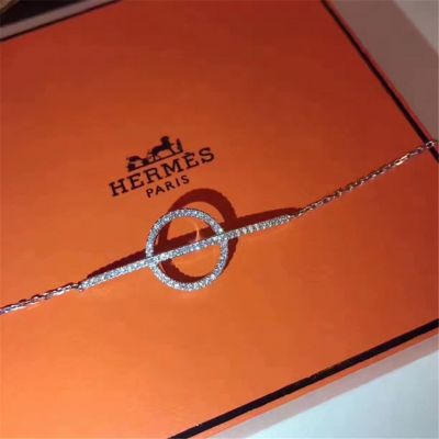 Worthy Hermes Office Lady Diamonds Chain Bracelet Vogue Silver Wedding Jewelry