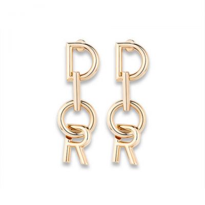 Lettre A Dior Gold Drop Earrings For Women E0533LADMT D300 2018 Latest Collection