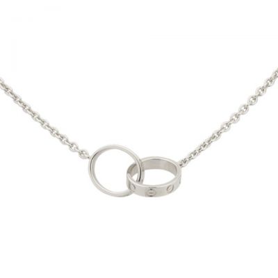 Cartier Love Sterling Silver Necklace Top  B7212500 With Chain Valentine's Day Gift