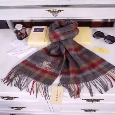 Burberry Grey Checked Cashmere Scarves Soft Cozy Men Christmas Gift Winter UK On Sale 