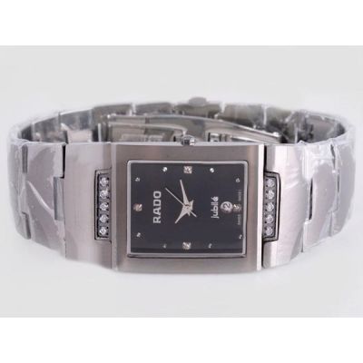  Luxury Rado Integral R20997713 Black Dial Women's Diamonds Watch 