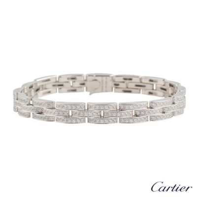 Cartier Maillon Panthere High End White Gold 3 Diamond-paved Rows Bracelet Fashion Jewellery For Lovers N6701000 