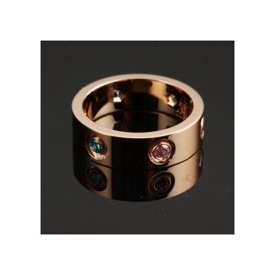 Cartier Love 18k Engagement Multicolor Crystals Ring  Rose Gold Sale Online 