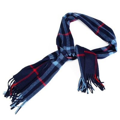 Burberry Wool Blue Check Cozy Warm Oblong Classic Scarf Winter Valentine Gift Unisex
