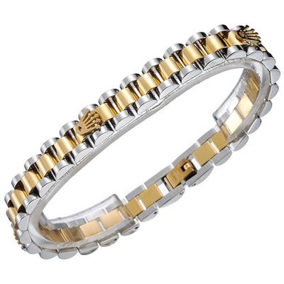 Rolex President Gold & Stainless Steel Link Bracelet Crown Symbol Stylish Style Men Jewelry Wedding Gift 