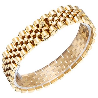 Rolex Jubilee Red Ornament Gold Link Crown Mark Stretch Bracelet Gentlemen Party Jewelry Sale Online