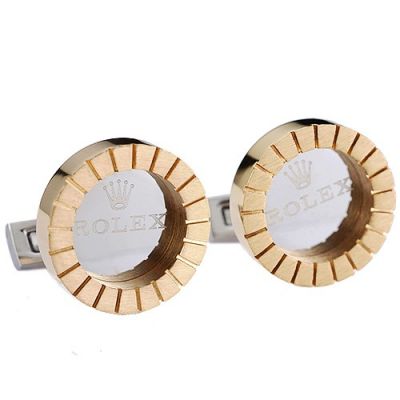 Cheapest Rolex Logo Nummular Gold Business Style Engraved Cuff Buttons Men And Women