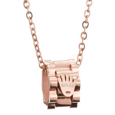 Rolex Rose Gold Plated Crown Sign Pendant Chain Necklace High-quality Wholesale Women Jewelry