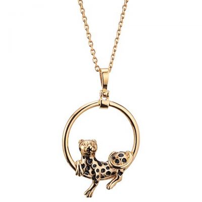 Panthere De Cartier Necklace  18K Rose Gold Circle & Panther Pendant Fine Jewellery England Sale