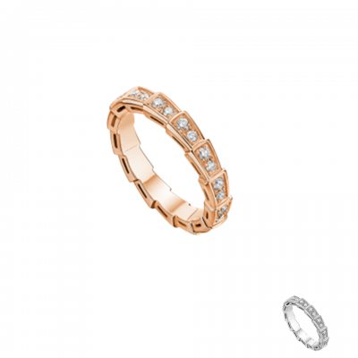  AN856949 Bvlgari Serpenti Diamonds Wedding Ring AN856980 Gentry Rose/White Gold Design